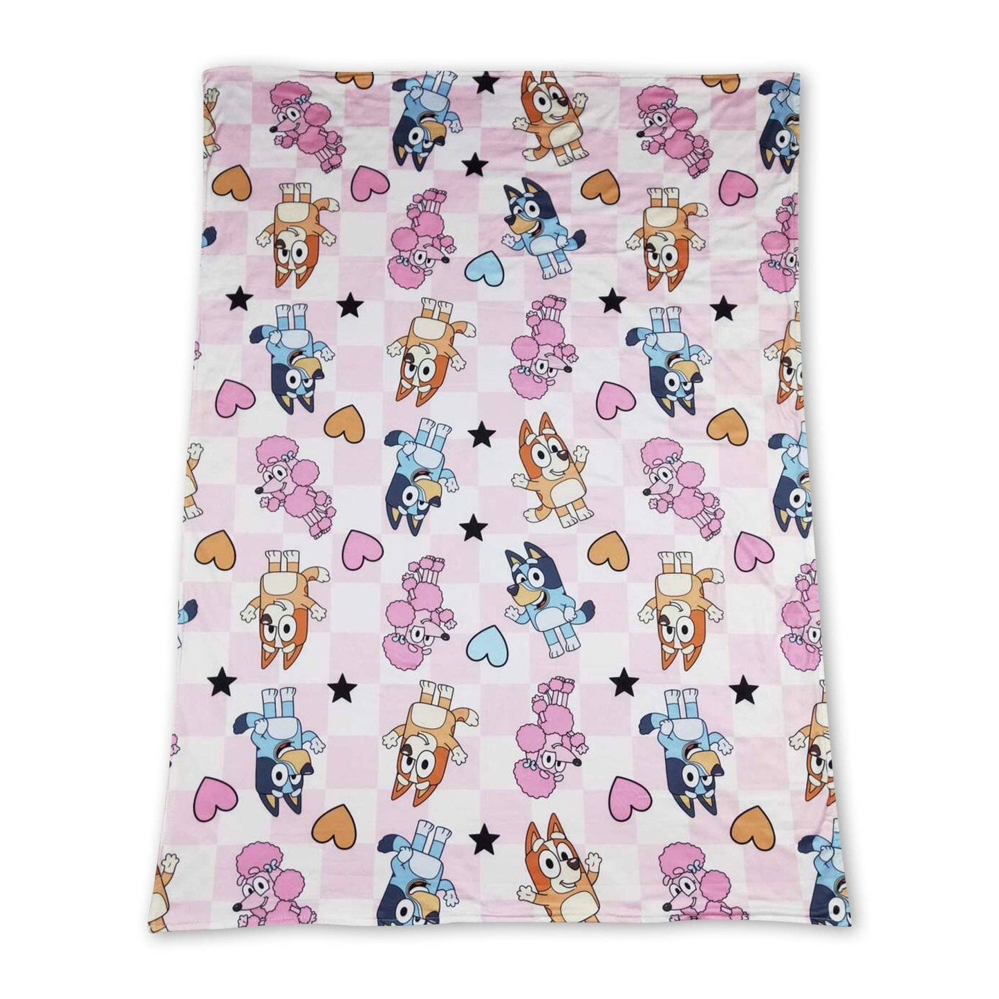 Pink heart dogs baby blanket