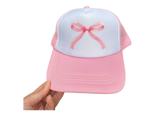 Foam Trucker Hat - Pink Coquette Bow