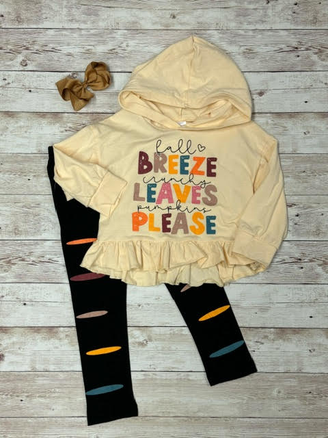 Breeze, Leaves, Please; Girls Pant set