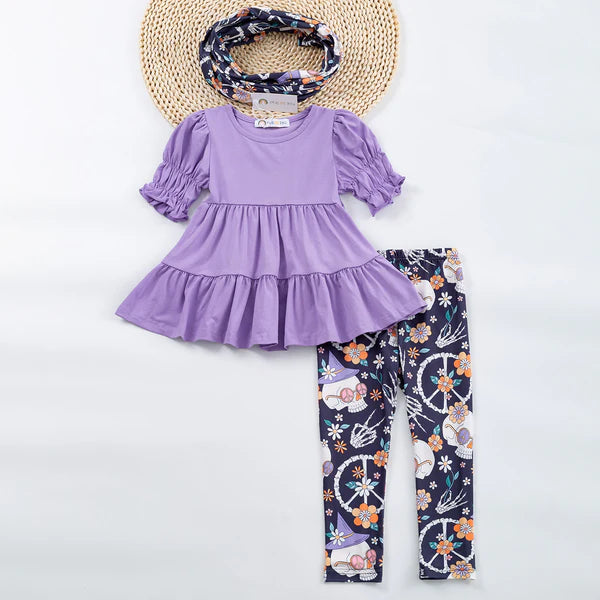 Hippy Haunts-Girls Pants set and Scarf