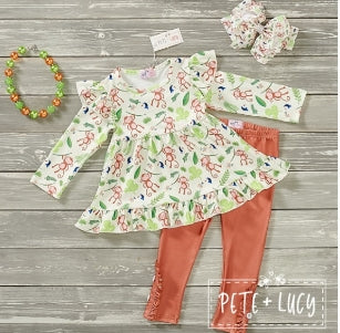 Cute Monkey; Girls Pant Set