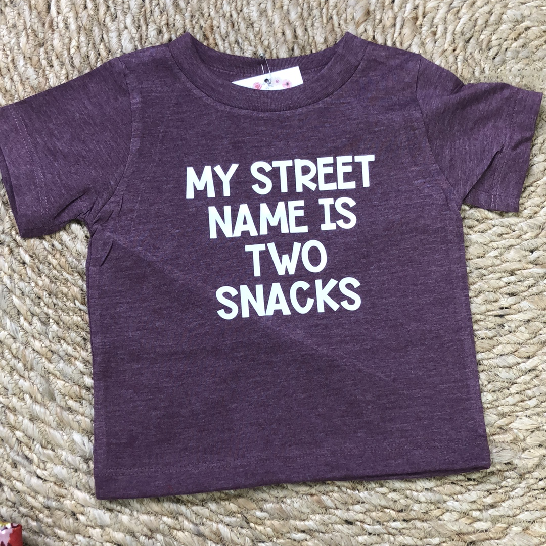 My Street Name is Two Snacks: Unisex T-shirt