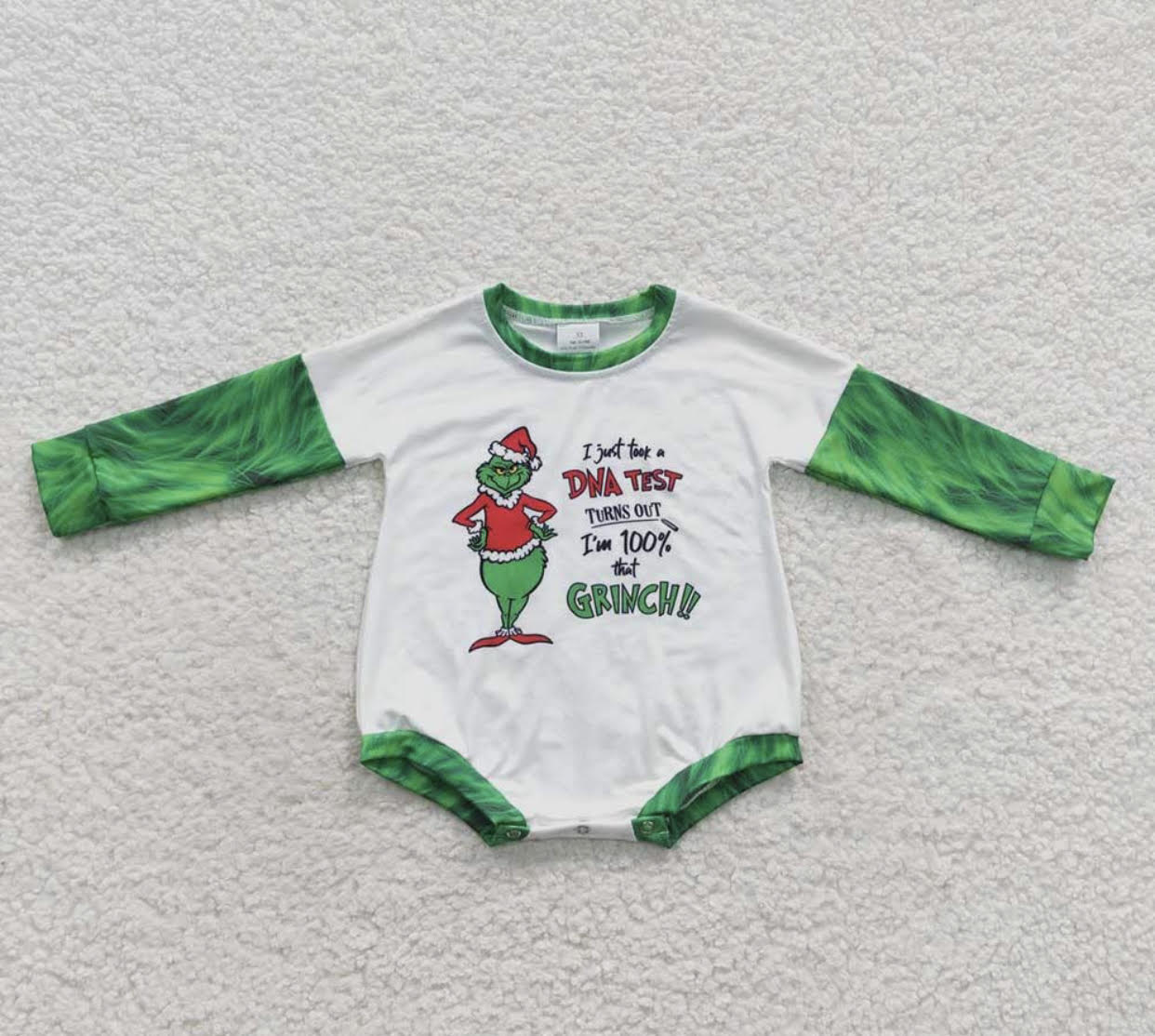 100% that Grinch: Unisex Long sleeve Romper