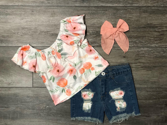 Peony: Denim Short Set