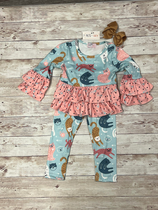 Pink and Blue; Girls Pant Set