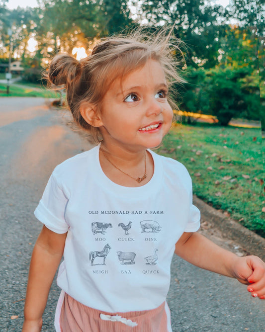 Old McDonald Had A Farm Animal Toddler Tee