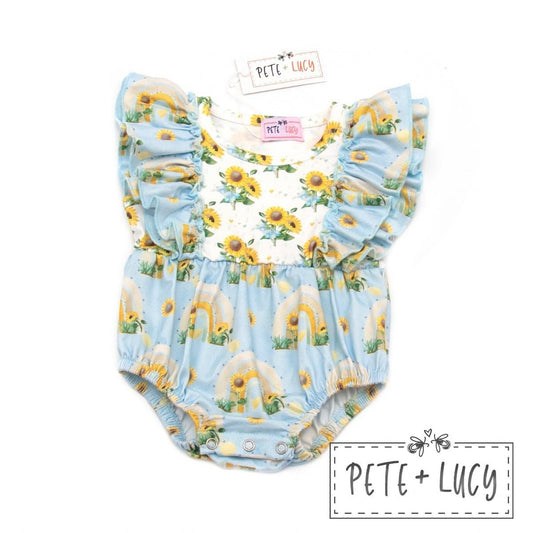 Happy Sunflower: Girls Romper