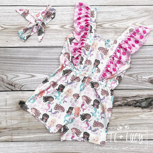 Mermaid Magic: Girls Romper