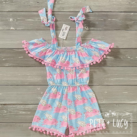 Flying Piggie: Girl Romper