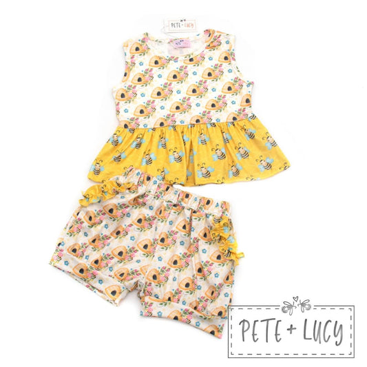 Sweet As Honey: Girls Short Set