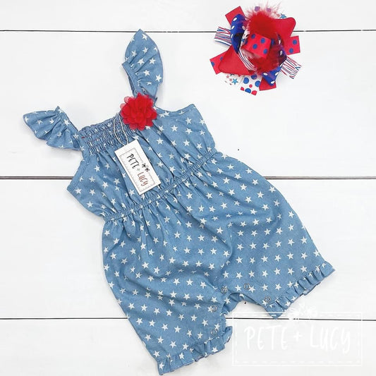 July 4: Girls Infant Romper