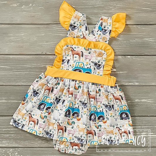 On The Farm: Girl Romper