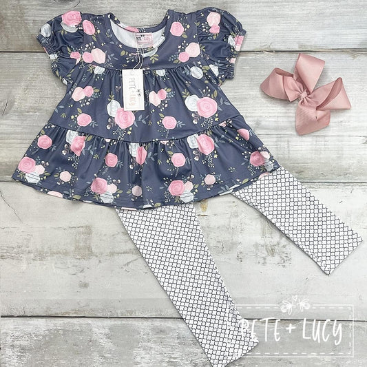 Moody Floral: Pant Set