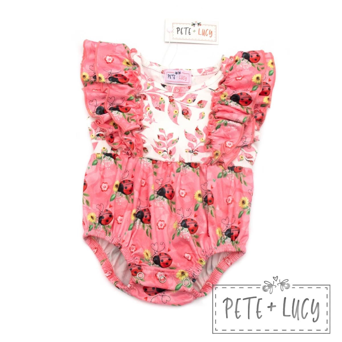 Sweet Ladybugs: Girls Romper