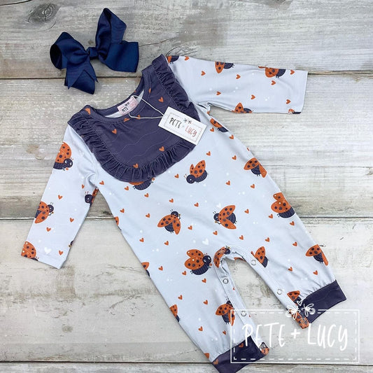 In Love With Ladybugs: Infant Romper